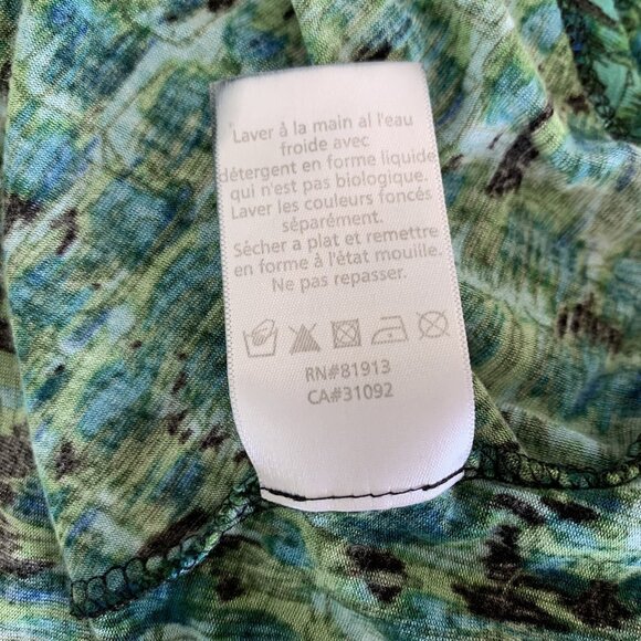 Plenty By Tracy Reese Green Abstract Ruched Waist Sleeveless Dress Medium - Picture 8 of 8